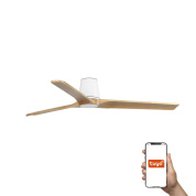 потолочный вентилятор белый без подсветки с деревянными лопастями