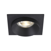 встраиваемый потолочный светильник квадратной формы с чёрным корпусом