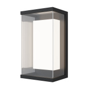 настенный уличный светильник черного цвета с плоской стеклянной панелью