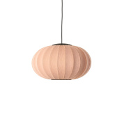 KWO57 CO LED Knit-Wit Made By Hand Подвесной светильник с овальным текстильным абажуром кораллового цвета с LED