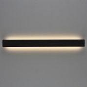 настенное бра вытянутой формы в чёрном цвете, свет распределяется вдоль стены