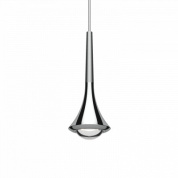 подвесной светильник в форме вытянутой капли с хромированной поверхностью