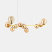 322766 Ideal Lux PERLAGE SP10 AMBRA подвесной светильник янтарная сатинированная латунь