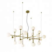 современная люстра с лампами на металлическом каркасе, отделка матовое золото