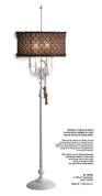 торшер с полупрозрачным абажуром и декоративными подвесками из кристаллов