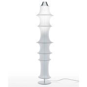 торшер с огнестойким тканевым плафоном на обручах из нержавеющей стали