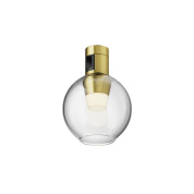 трековый шарообразный светильник с прозрачным плафоном и латунной вставкой для магнитной трековой системы Flarity