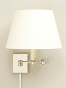 настенный светильник из никеля с шарнирным держателем и абажуром