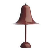 настольный светильник с глянцевым абажуром округлой формы