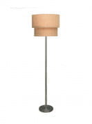 Double Drum Tan Floor Lamp - 18 Inches торшер FOS Lighting Pipe-SS-Double-BrownShade-FL1