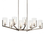 Nye 14.75" 8 Light Oval Chandelier with Clear Glass Classic Pewter люстра 52315CLP Kichler