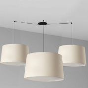 подвесной потолочный светильник серый с тремя абажурами