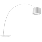 арочный торшер с металлическим абажуром и изогнутой стойкой