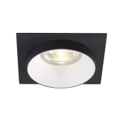 встраиваемый потолочный светильник с чёрно-белым корпусом и утопленным источником света
