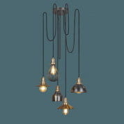 Brooklyn 5 Wire Pendant - Brass - Incl Shades подвесной светильник Industville BR-5WP-B-MSO