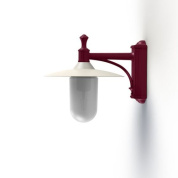 настенный светильник с белым плафоном и бордовым кронштейном