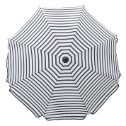уличный зонт с куполом в полоску чёрно-белого цвета и алюминиевым каркасом