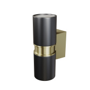 настенный светильник цилиндрический двухцветный черно-золотой