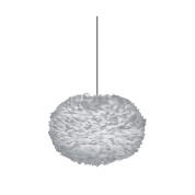 подвесной светильник с перьевым абажуром светло-серого цвета