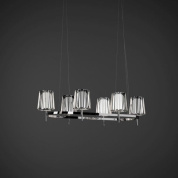 подвесная люстра с многоуровневой композицией стеклянных абажуров