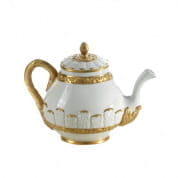 Queen elizabeth white & gold teapot чайник, Villari