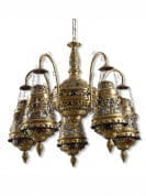 Antique Finished Moroccan Brass Chandelier люстра FOS Lighting D3-Antique-CH5