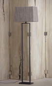 торшер с прямоугольным абажуром и металлической стойкой