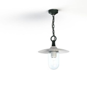 подвесной светильник с одним плафоном на цепи в сером корпусе