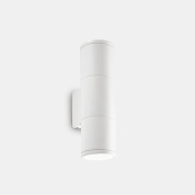 уличный настенный светильник цилиндрической формы белого цвета с двусторонним свечением