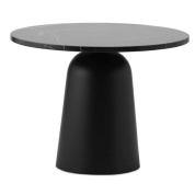 журнальный столик с круглой столешницей из черного мрамора