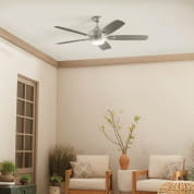56" Tranquil 5 Blade LED Outdoor Ceiling Fan Brushed Nickel люстра-вентилятор, Kichler