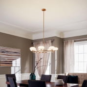 Pim 40" 7 Light Round Chandelier with Satin Etched Cased Opal Glass Fox Gold люстра 52225FXG Kichler