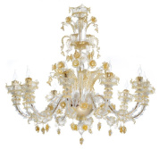 подвесная люстра с множеством рожков и декоративными элементами