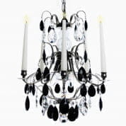 5 Arm Crystal Chandelier in Nickel Plate with Black Crystals люстра Gustavian 404203521