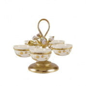 Taormina white & gold small pistachios holder - 5 bowls 4007195-402 чаша, Villari
