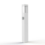 садовый боллард белого цвета с прямыми линиями корпуса