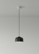 подвесной светильник с металлическим чёрным плафоном и глянцевым покрытием