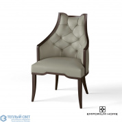 Logan Arm Chair-Walnut-Chesterfield Grey Leather Global Views кресло