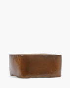 низкое напольное кашпо прямоугольной формы из керамики