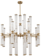 подвесная многоламповая люстра с вертикальными стеклянными цилиндрами