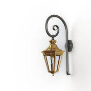 настенное бра золотистого цвета на изогнутом держателе