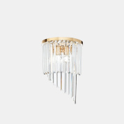 настенный светильник с подвесными стеклянными трубками и золотым основанием