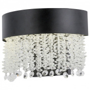 потолочный накладной светильник с кристаллами и черным корпусом
