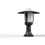 садовый светильник на ножке с купольным плафоном графитового оттенка