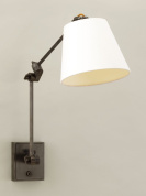 настенный светильник на кронштейне с абажуром и бронзовым основанием