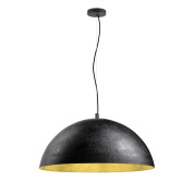 подвесной полусферический светильник черный с золотым покрытием внутри