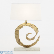 Swirl Lamp-Brass w/White Marble Global Views настольная лампа