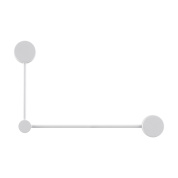 настенный светильник с двумя дисковыми элементами и угловым корпусом белого цвета