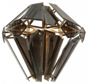 потолочный накладной светильник с дымчатым многогранным плафоном