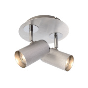 потолочный светильник из хромированного металла с двумя поворотными плафонами